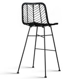 Artiss Set of 2 PE Wicker Bar Stools - Black