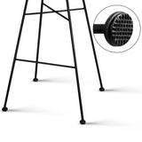 Artiss Set of 2 PE Wicker Bar Stools - Black