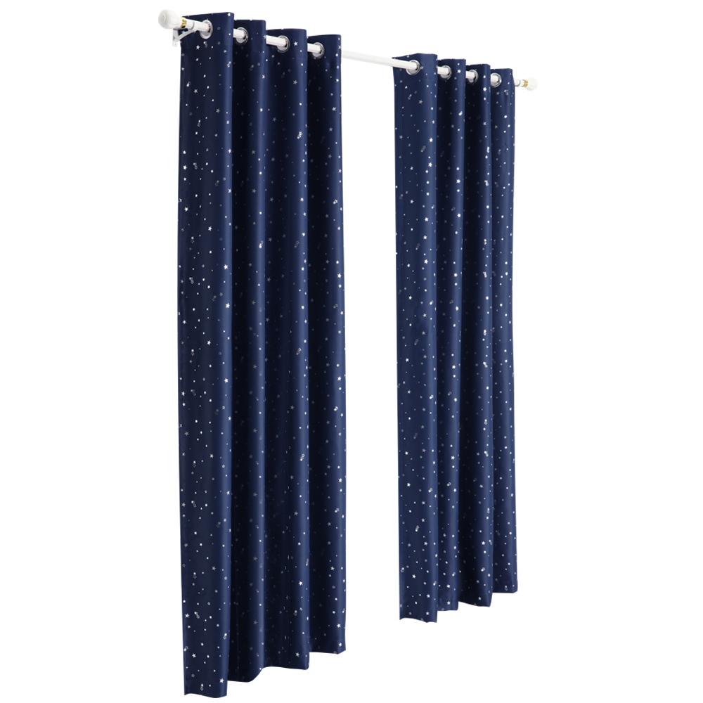 Art Queen 2 Star Blockout 180x230cm Blackout Curtains - Navy