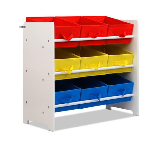 Artiss 9 Bin Kids Wooden Storage Cabinet Bookshelf