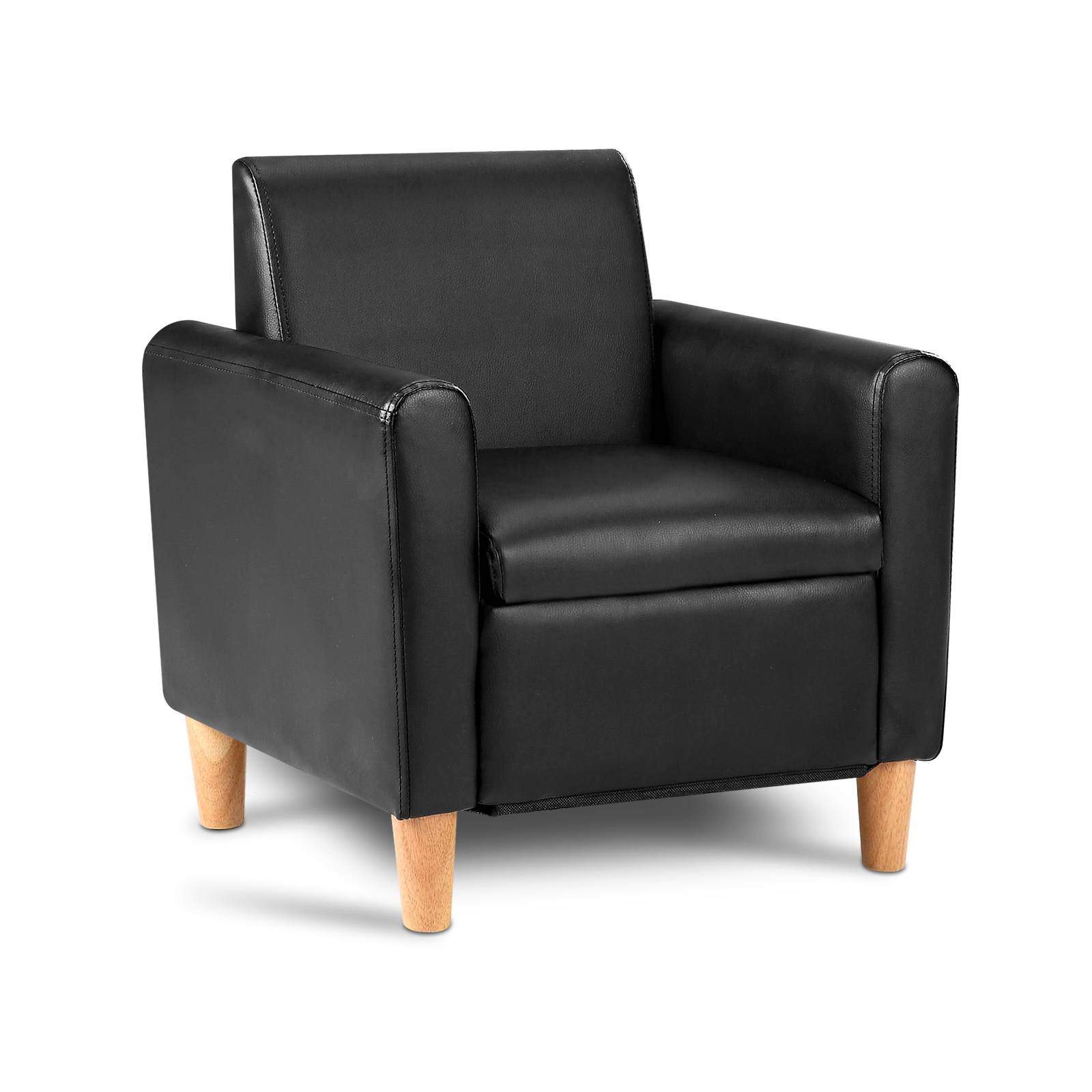 Artiss Kids PU Leather Armchair - Black