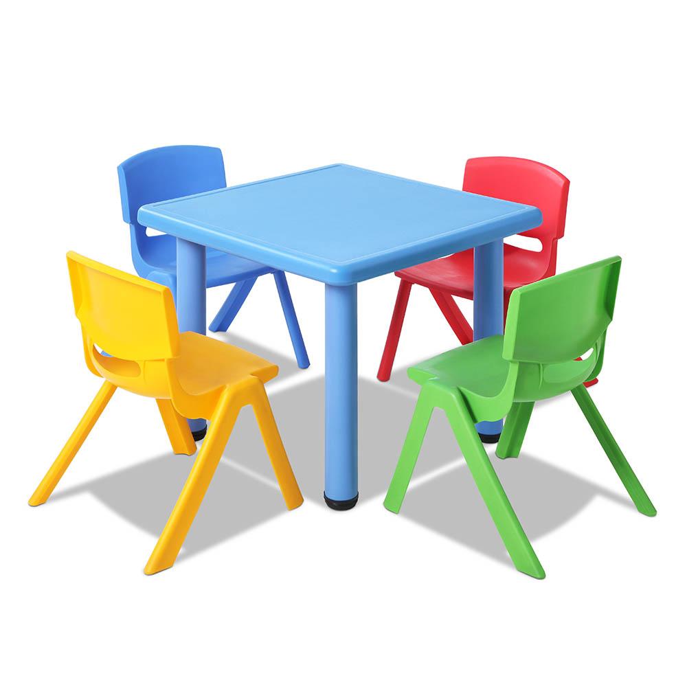 Keezi 5 Piece Kids Table and Chair Set - Blue