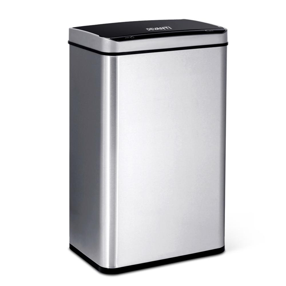 Devanti 60L Motion Sensor Bin - Silver