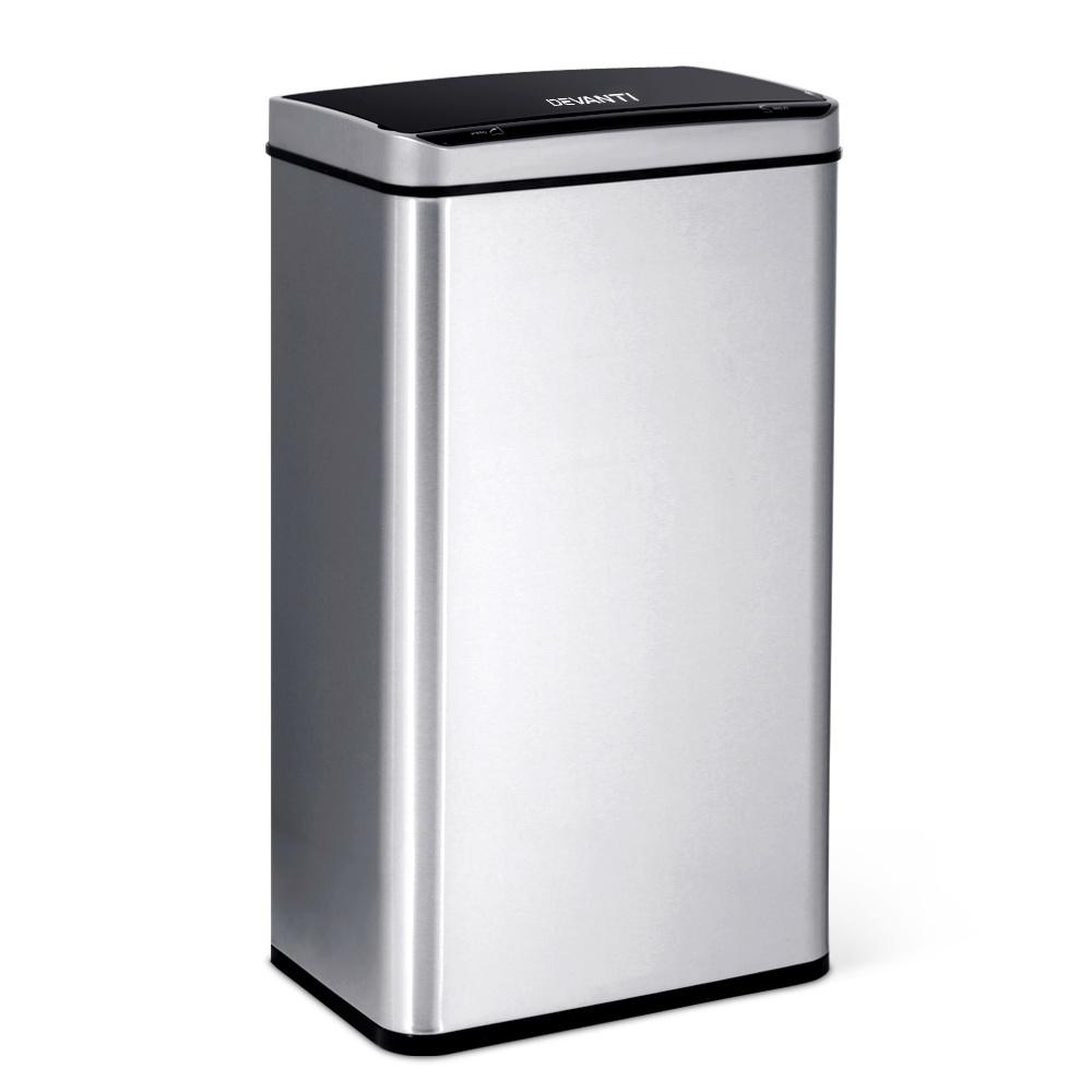 Devanti 70L Motion Sensor Bin - Silver