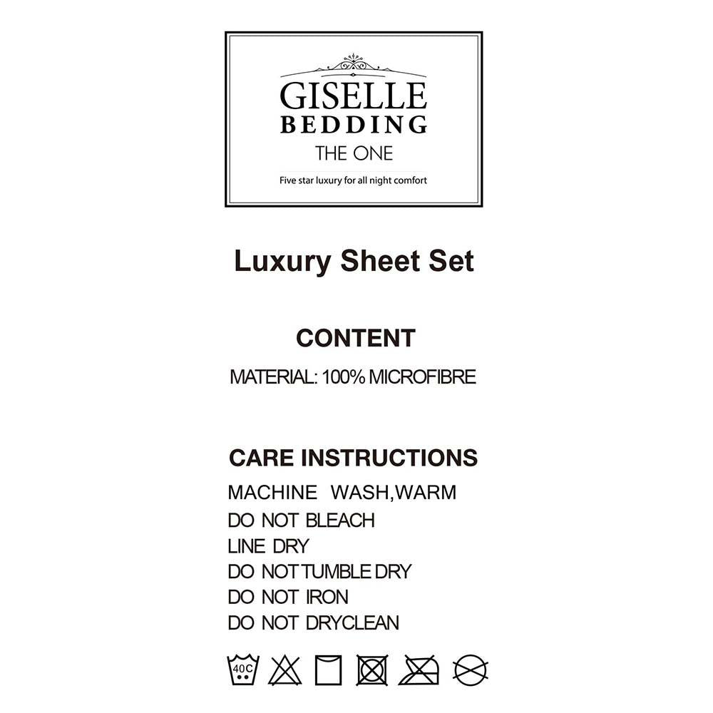 Giselle Bedding Double Size 4 Piece Micro Fibre Sheet Set - White