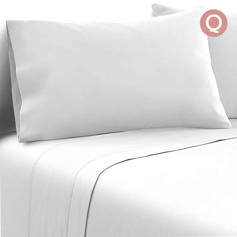 Giselle Bedding Queen Size 4 Piece Micro Fibre Sheet Set - White