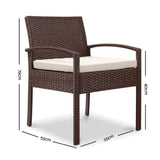 Gardeon Outdoor Furniture Bistro Wicker Chair Brown