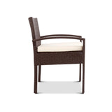 Gardeon Outdoor Furniture Bistro Wicker Chair Brown
