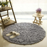 Long Plush Faux Fur Fluffy Round Rug for Living Room/ Decor/  Kids Room