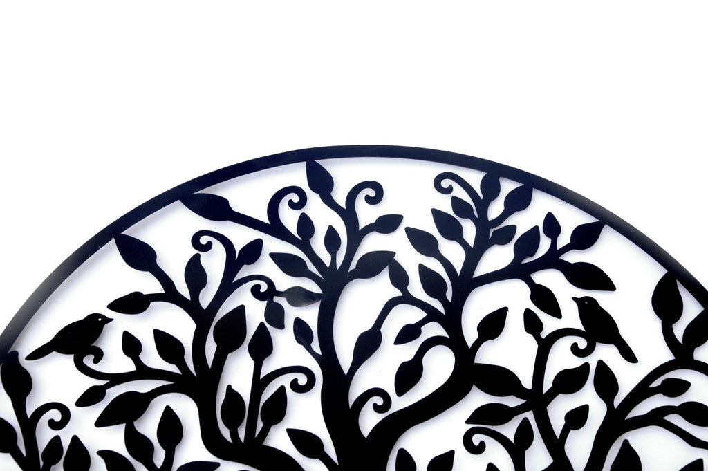 Black Tree of Life Wall Art Hanging Metal Iron Sculpture Garden 99cm ...