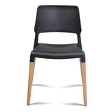 Artiss Set of 4 Wooden Stackable Dining Chairs - Black