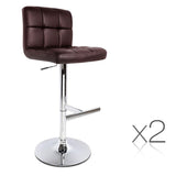 Artiss Set of 2 PU Leather Bar Stools - Chocolate