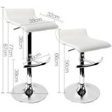 Artiss Set of 2 PU Leather Bar Stools - White