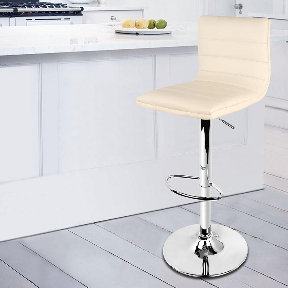 Artiss Set of 2 PU Leather Bar Stools - Beige