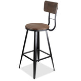 Artiss Industrial Swivel Bar Stool - Black