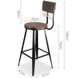 Artiss Industrial Swivel Bar Stool - Black