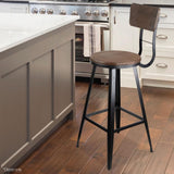 Artiss Industrial Swivel Bar Stool - Black