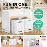 Artiss Kids Table and Chair Set Study Desk Dining White