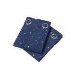 Art Queen 2 Star Blockout 180x230cm Blackout Curtains - Navy