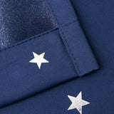Art Queen 2 Star Blockout 180x230cm Blackout Curtains - Navy