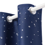 Art Queen 2 Star Blockout 180x230cm Blackout Curtains - Navy