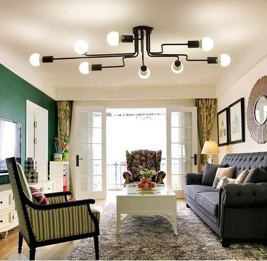 Black Iron 4/6/8 Branching Bubble Chandelier