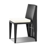 Gardeon 3 Piece PE Wicker Outdoor Table and Chair Set - Black