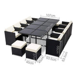 Gardeon 13 Piece Wicker Outdoor Dining Table Set