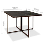 Gardeon 9 Piece Wicker Outdoor Dining Set - Brown & White