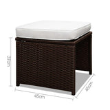 Gardeon 9 Piece Wicker Outdoor Dining Set - Brown & White