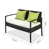Gardeon 4 Piece Outdoor Wicker Furniture Set - Black