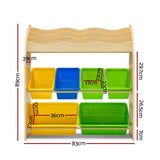 Artiss Kids Bookshelf Toy Box Bin Organizer Children Bookcase 3 Tiers