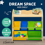 Artiss Kids Bookshelf Toy Box Bin Organizer Children Bookcase 3 Tiers
