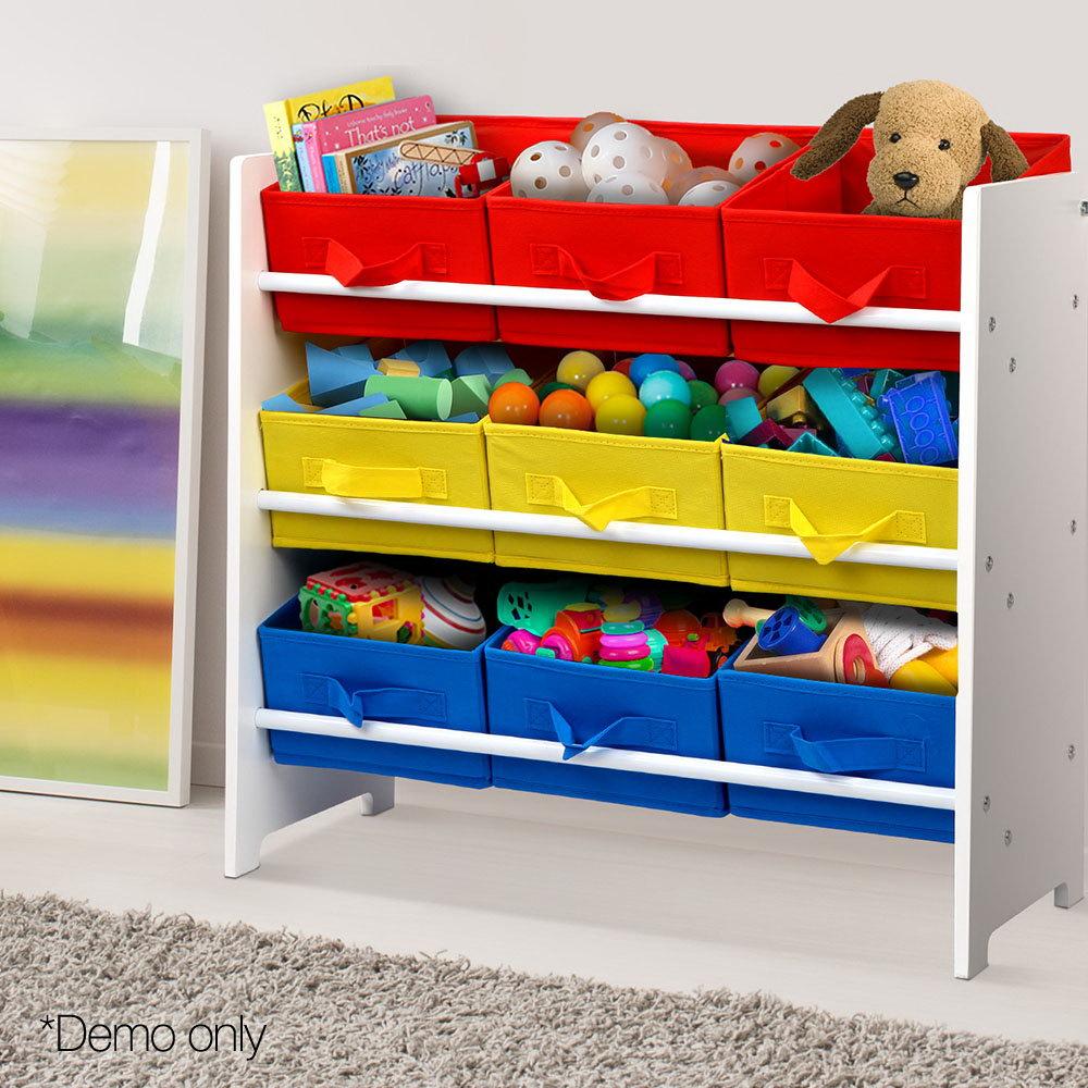 Artiss 9 Bin Kids Wooden Storage Cabinet Bookshelf