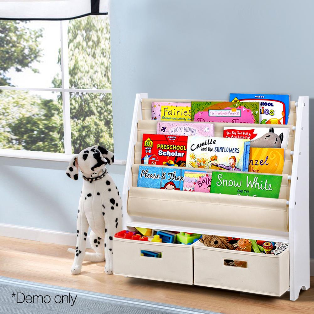 Artiss 4 Tier Wooden Kids Bookshelf - White