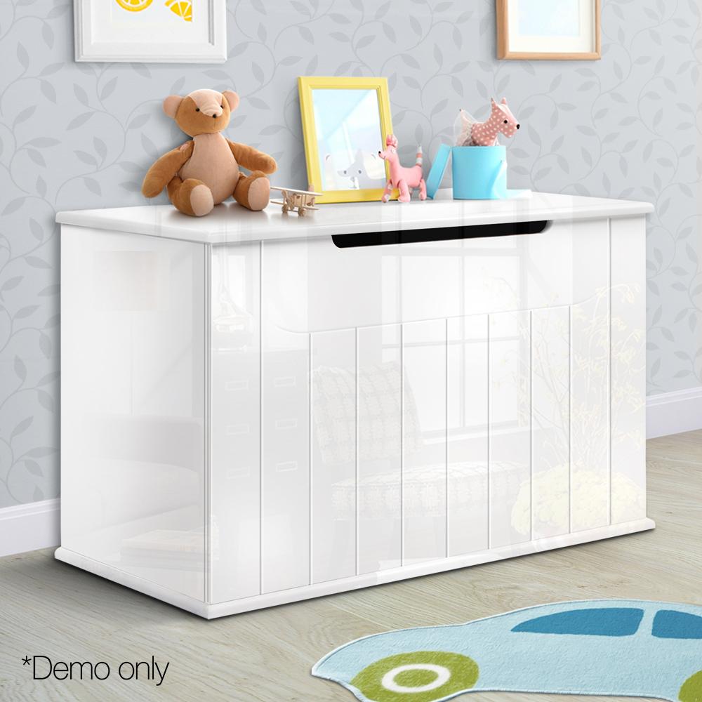 Artiss Baby Toy Box Nursery Wood Storage Chest Organizer - White