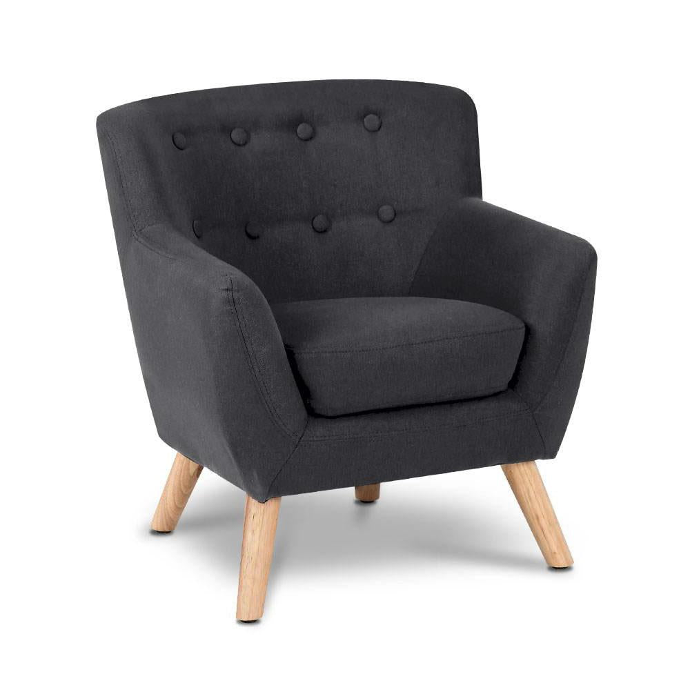 Artiss Kids Fabric Accent Armchair - Black