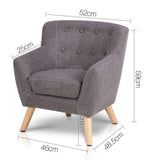 Artiss Kids Fabric Accent Armchair - Grey