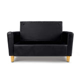 Artiss Kids PU Leather Double Armchair - Black