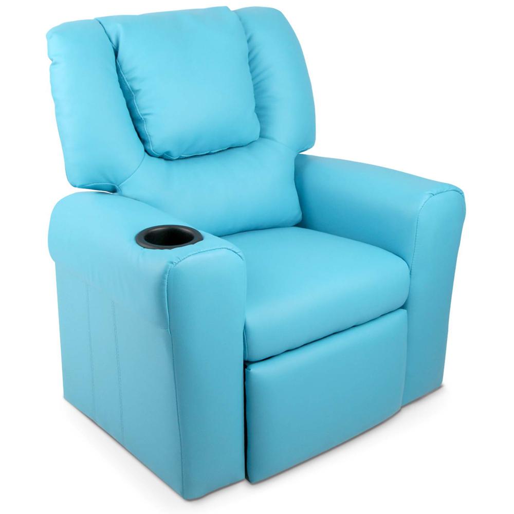 Artiss Kids PU Leather Reclining Armchair - Blue