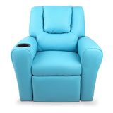 Artiss Kids PU Leather Reclining Armchair - Blue