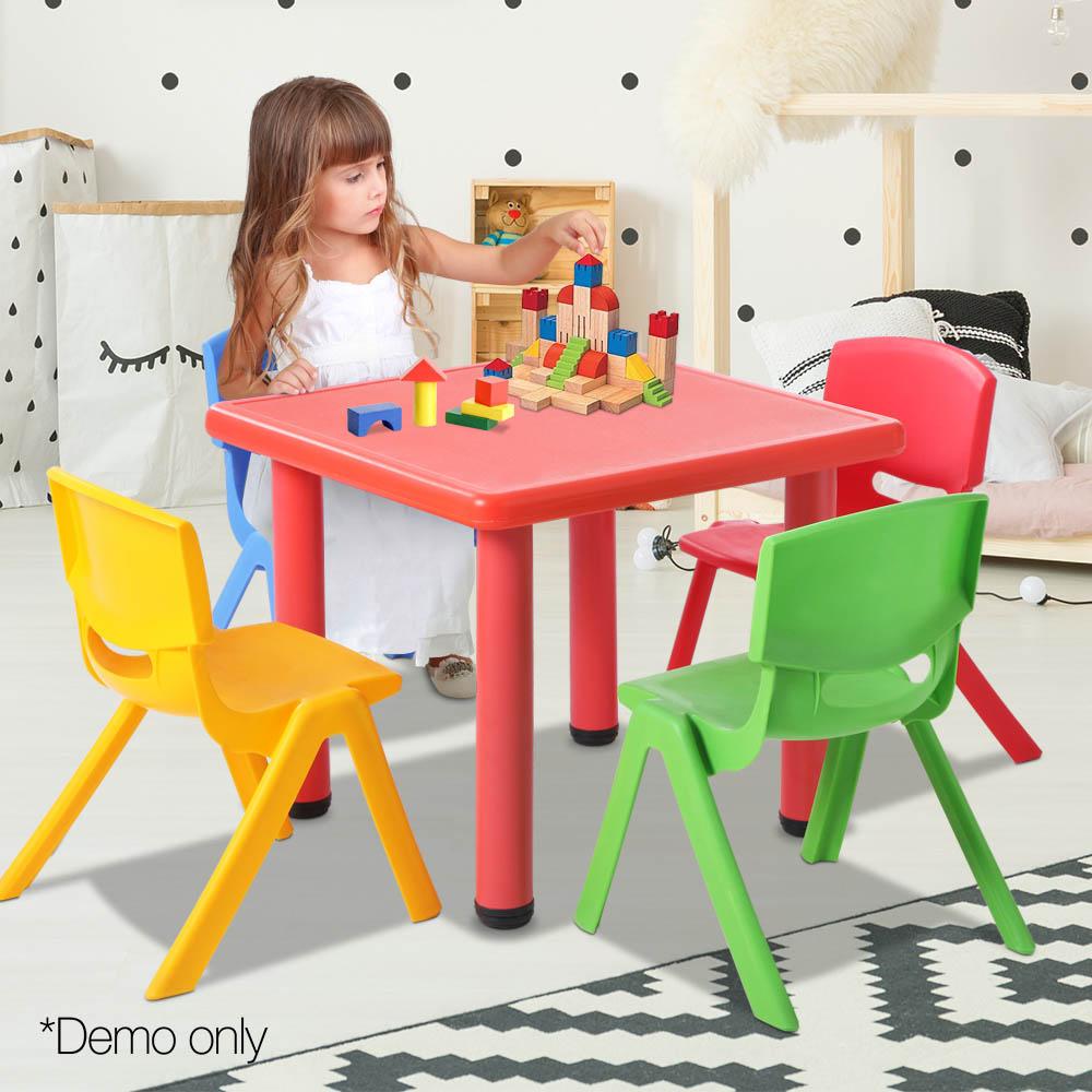 Keezi 5 Piece Kids Table and Chair Set - Red