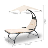 Gardeon Outdoor Lounge Chair with Shade - Beige