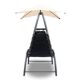 Gardeon Outdoor Lounge Chair with Shade - Beige