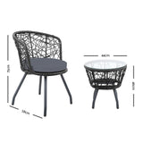 Gardeon Outdoor Patio Chair and Table - Black