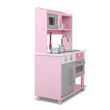 Keezi Kids Wooden Kitchen Play Set - Pink & Silver