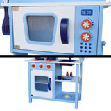 Keezi Kids Wooden Kitchen Play Set - Blue
