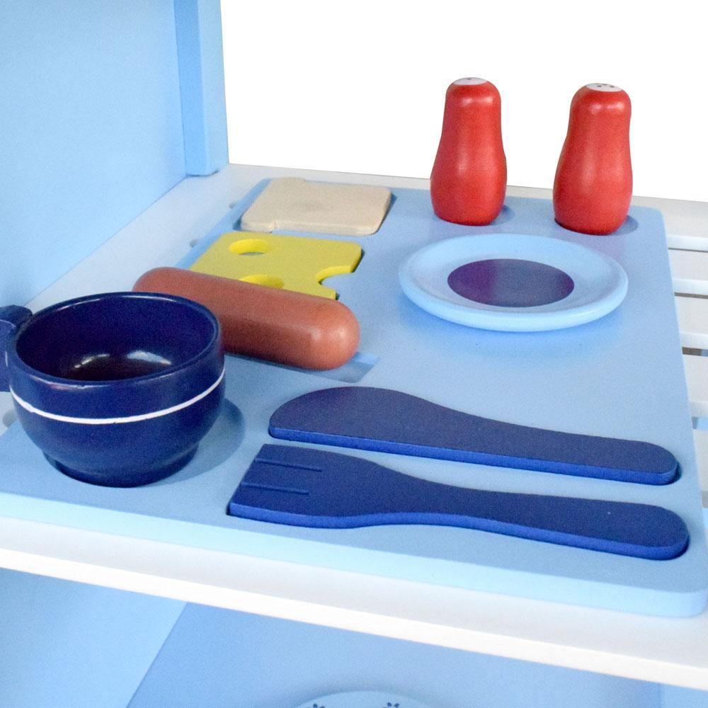 Keezi Kids Wooden Kitchen Play Set - Blue