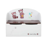 Keezi Kids Storage Box Bench - White & Brown