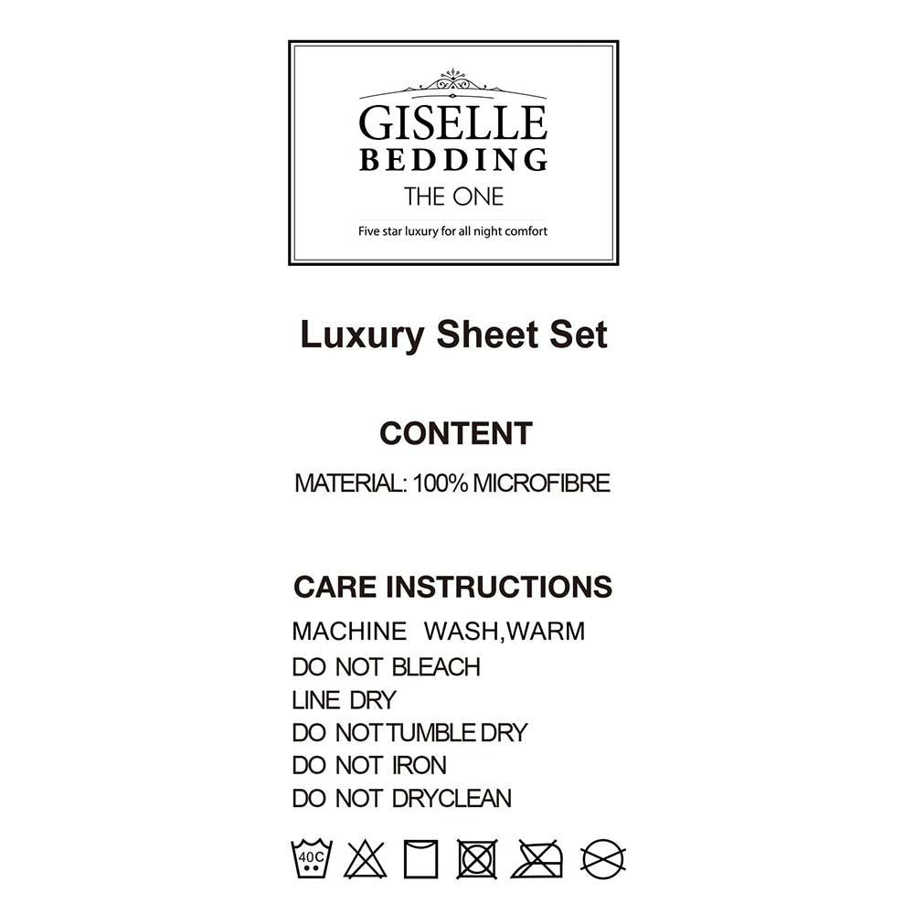 Giselle Bedding Queen Size 4 Piece Micro Fibre Sheet Set - Grey